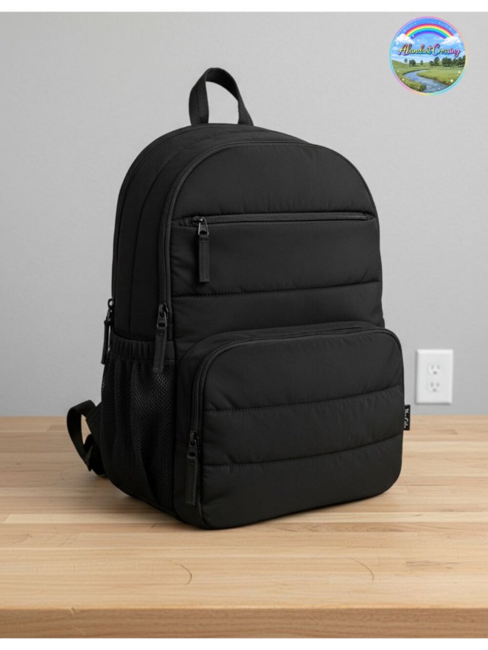 Quilted Laptop Backpack 15.6 Inch Water Resistant Travel College Bookbag